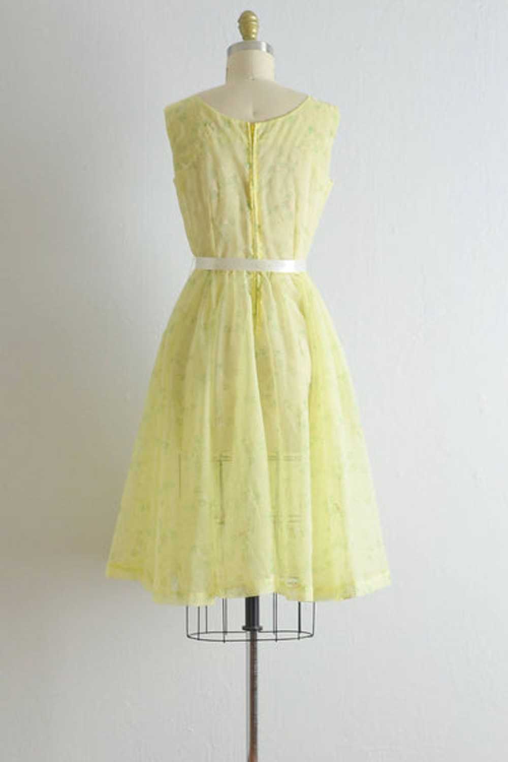 Vintage 1950s Limoncello Sheer Dress / M - image 5