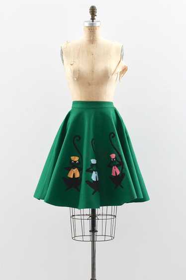 50s Wise Monkeys Skirt / XS