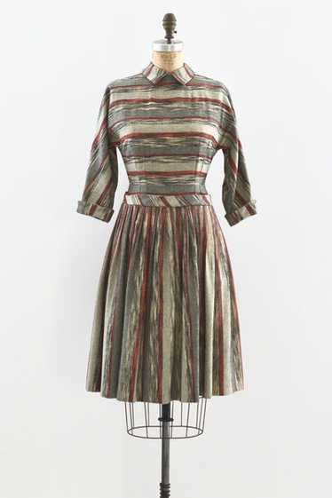 1950s Striped Dress / S - image 1
