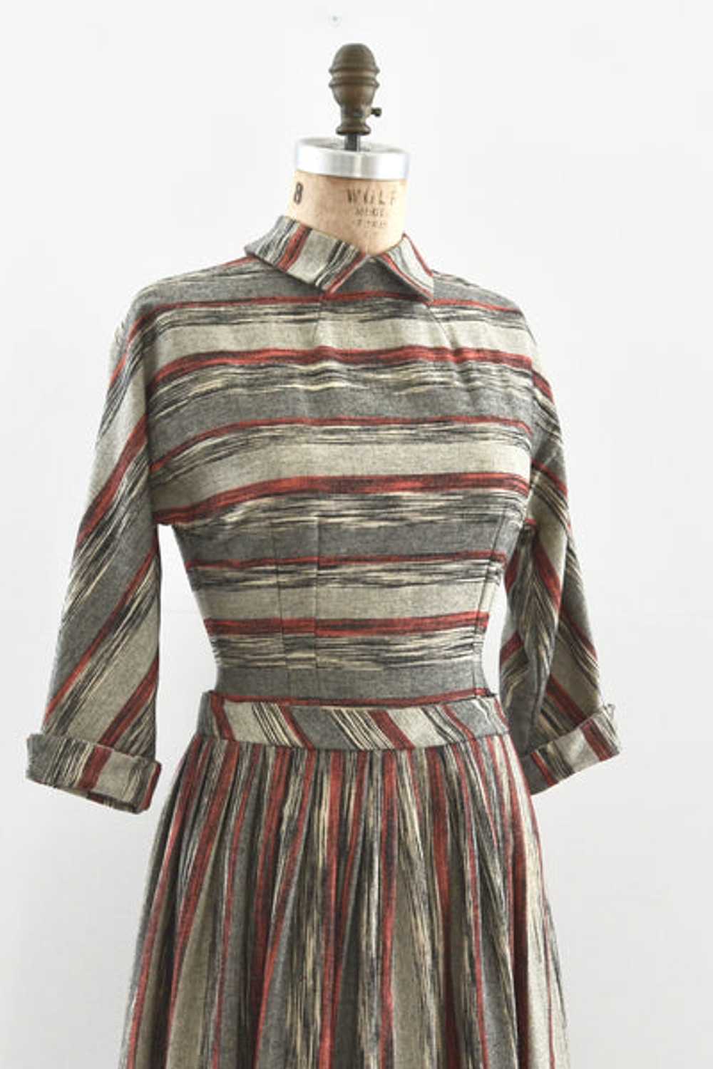 1950s Striped Dress / S - image 6
