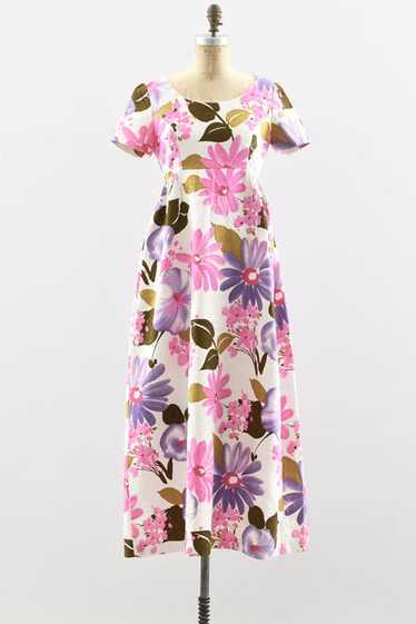 1960s Floral Maxi Dress