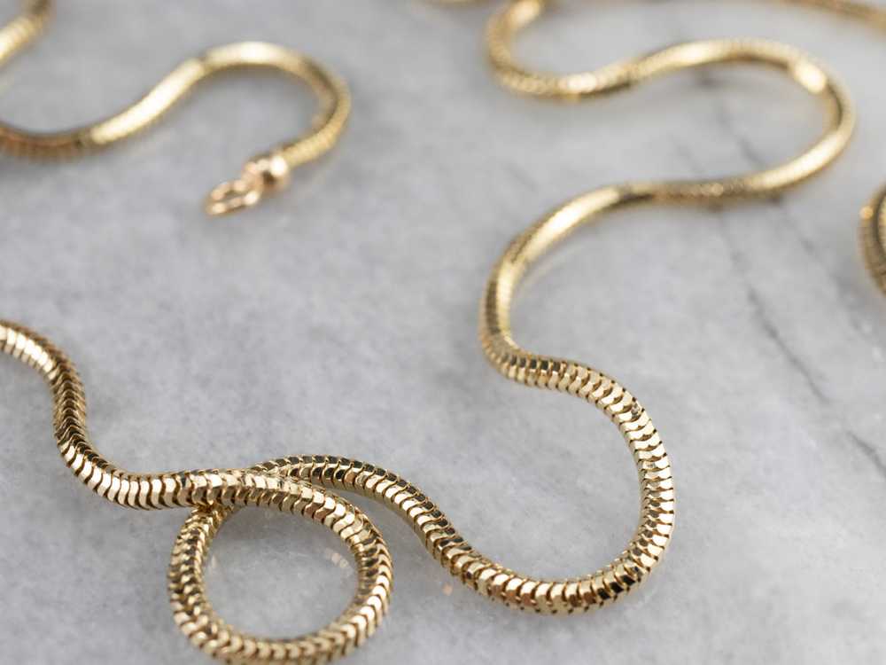 14K Gold Snake Chain Necklace - image 1