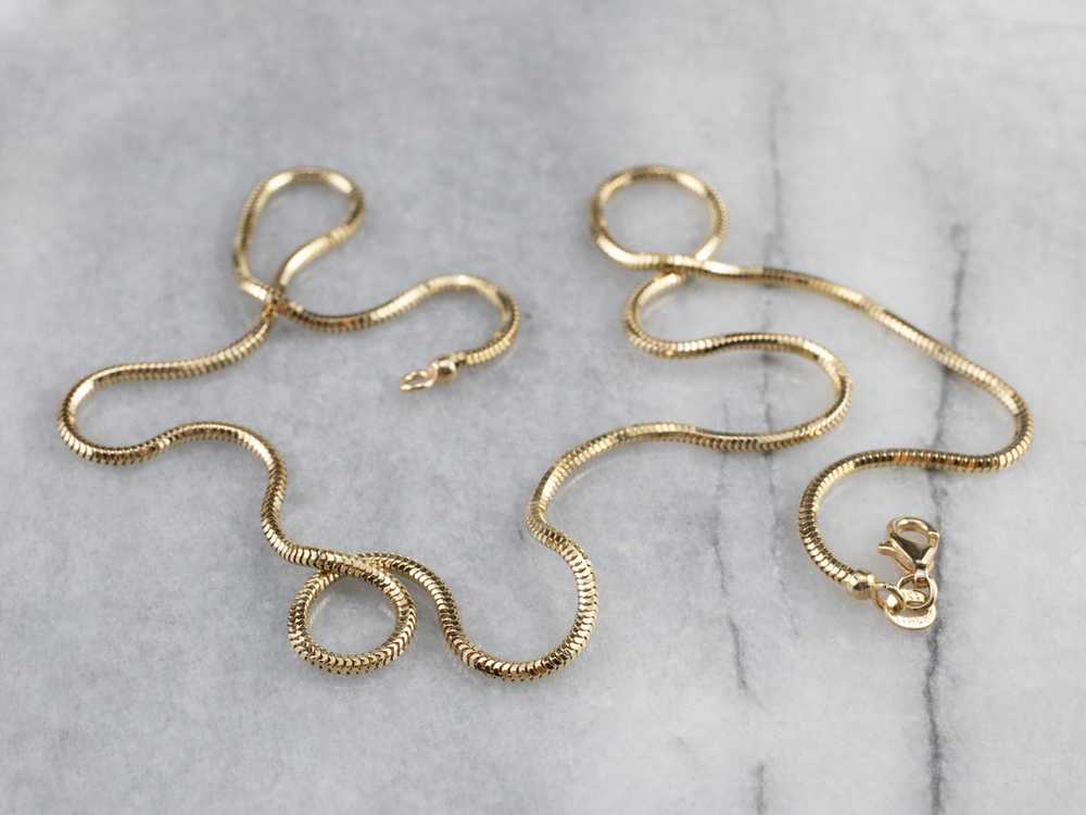 14K Gold Snake Chain Necklace - image 2