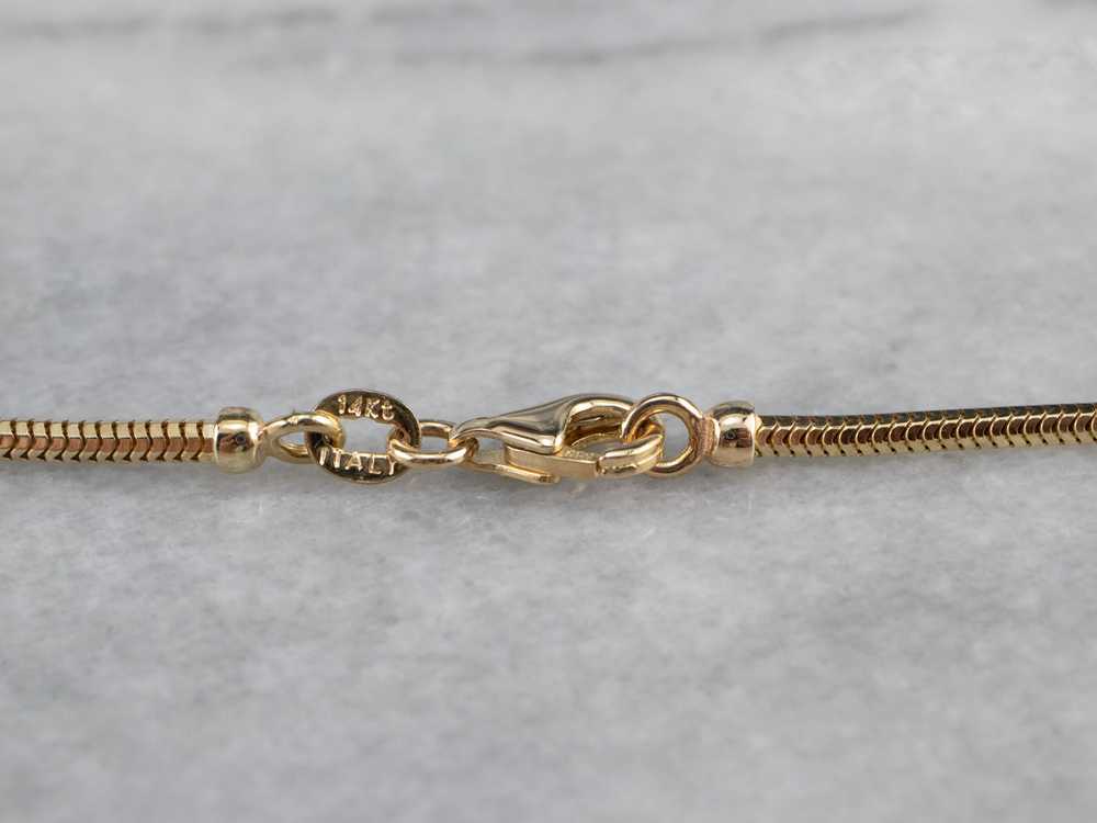14K Gold Snake Chain Necklace - image 4