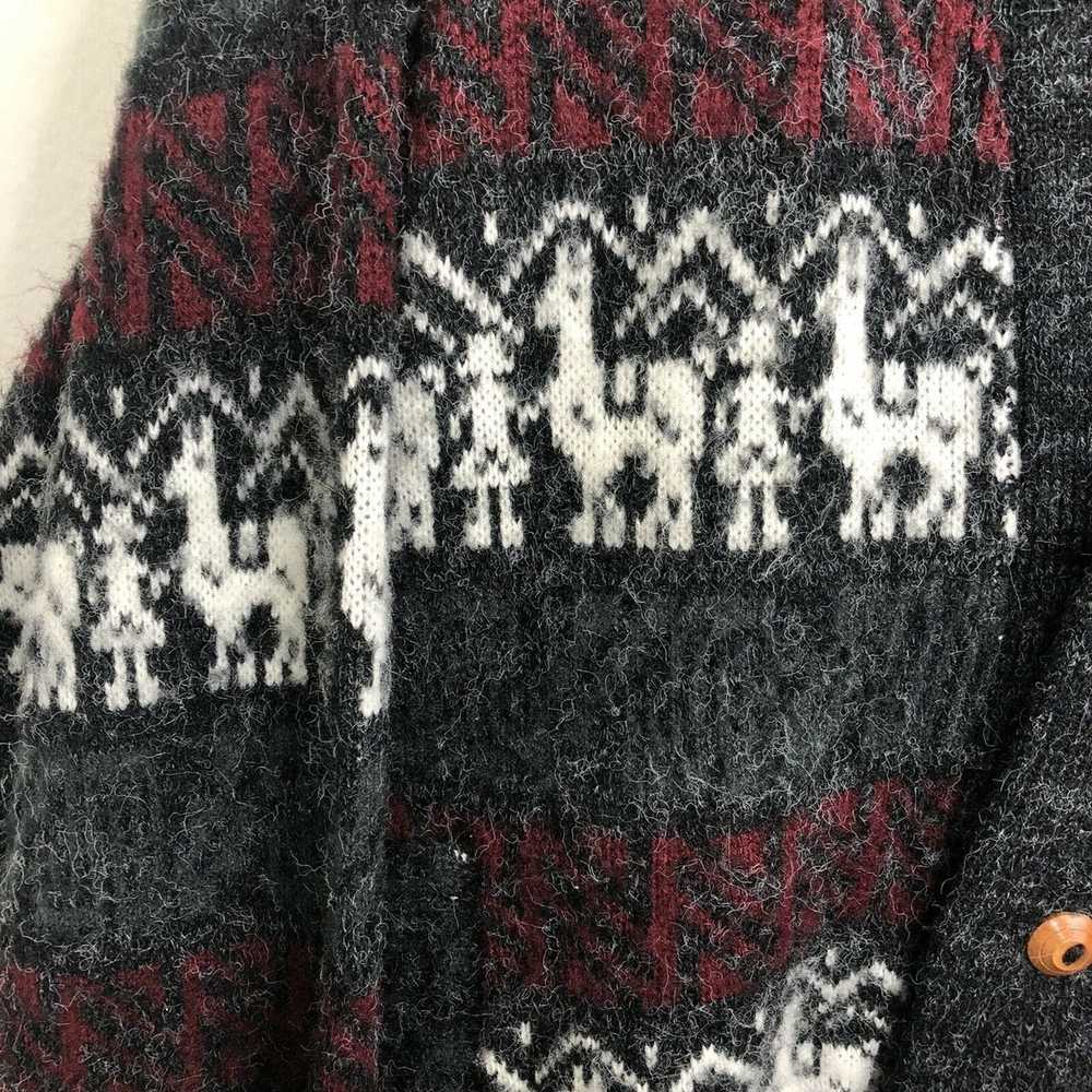 Vintage VTG Ruminahui Alpaca Llama Wool Cardigan … - image 10