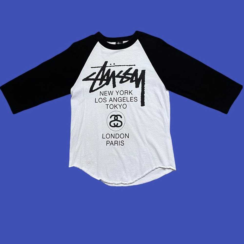 Stussy Unisex Stussy Tour 3/4 Sleeve Skater Shirt… - image 1