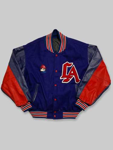 Hustler High School Red Wool and White Lab Leather Varsity Letterman Jacket  — BORIZ