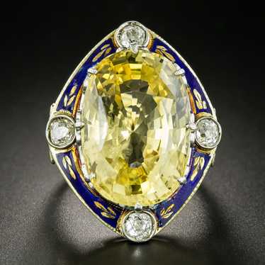 Victorian Revival 27.52 Carat No-Heat Yellow Sapph