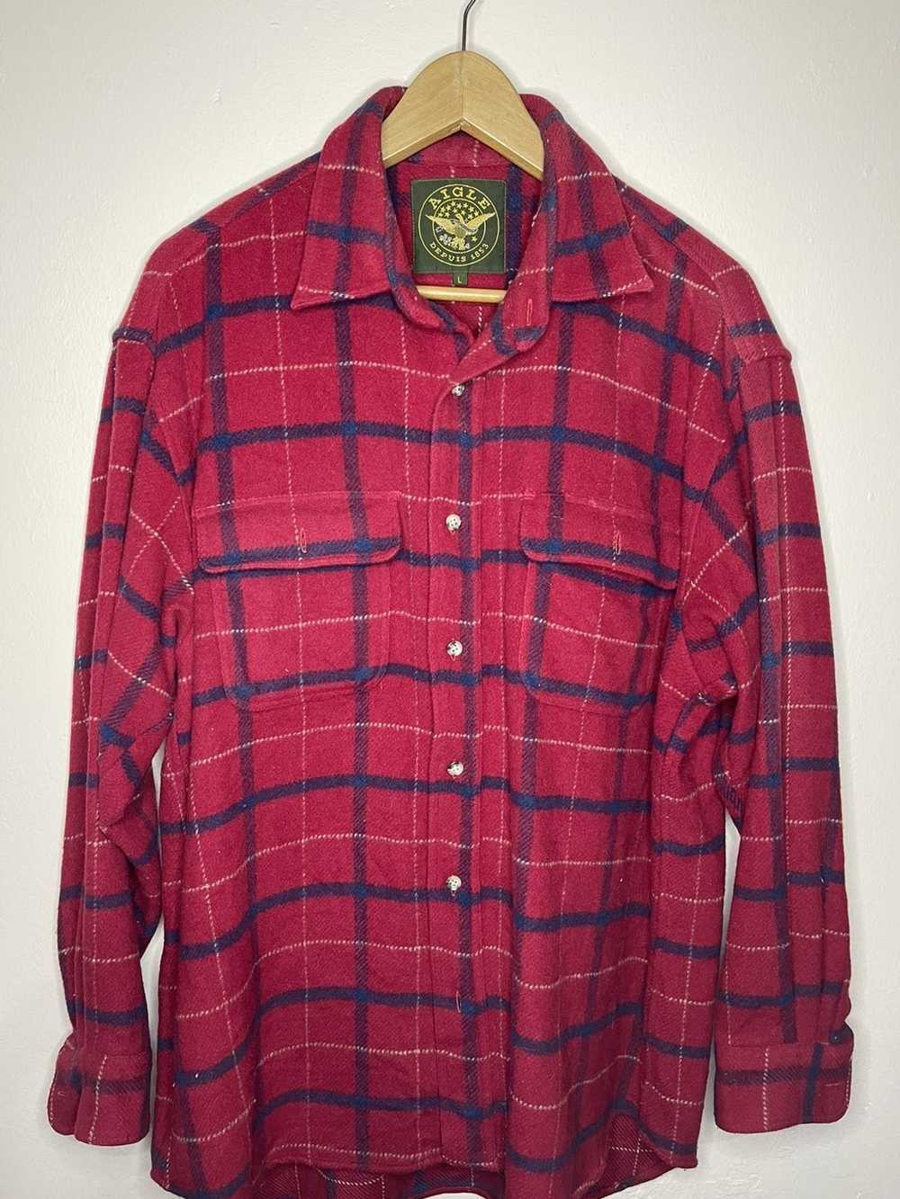 Aigle × Japanese Brand aigle plaid fleece jacket - image 1