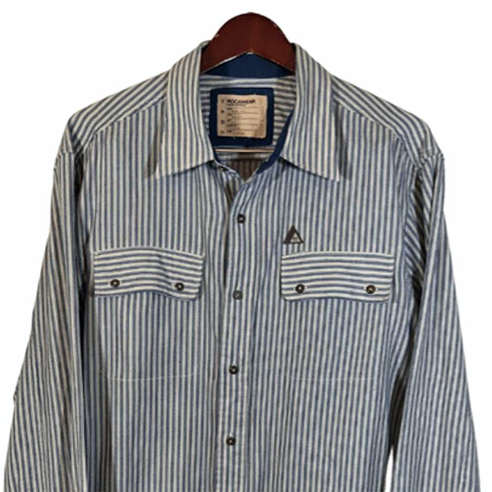 Rocawear ROCAWEAR Blue White Striped 2 Pockets Sh… - image 2