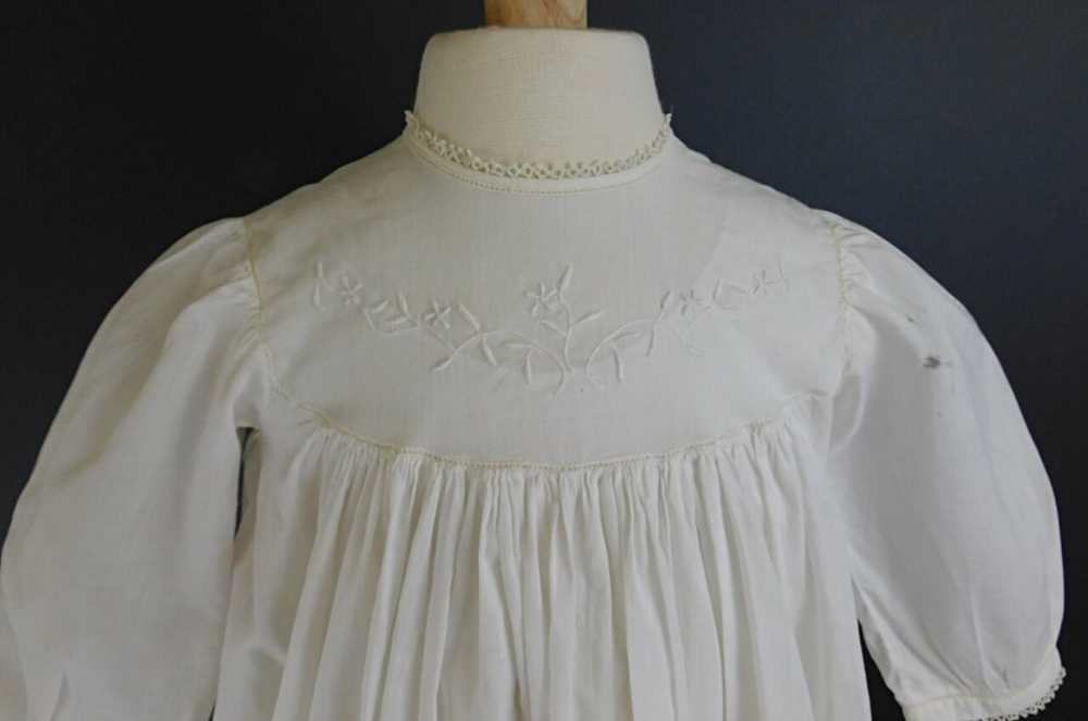 Antique Baby Dress, Victorian Infant Gown, White … - image 3