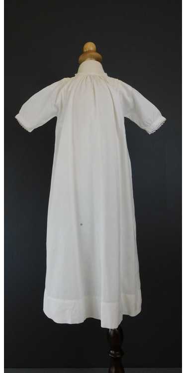 Antique Victorian Baby Dress White Cotton Gown, W… - image 1