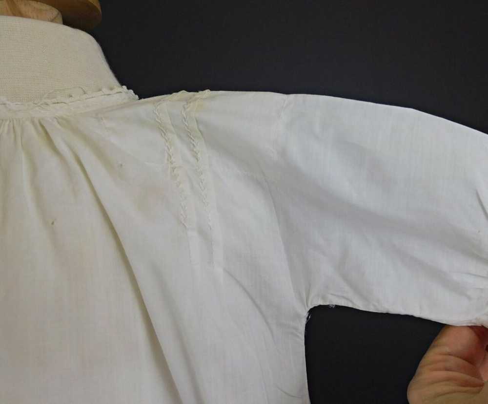 Antique Victorian Baby Dress White Cotton Gown, W… - image 6