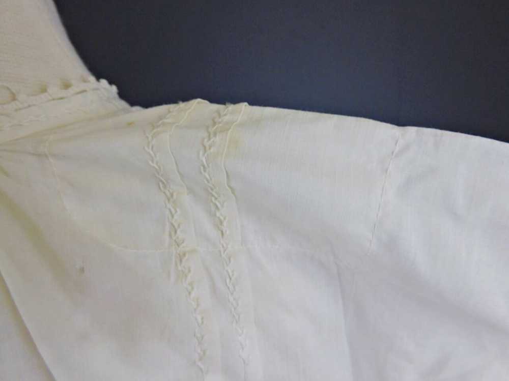 Antique Victorian Baby Dress White Cotton Gown, W… - image 7