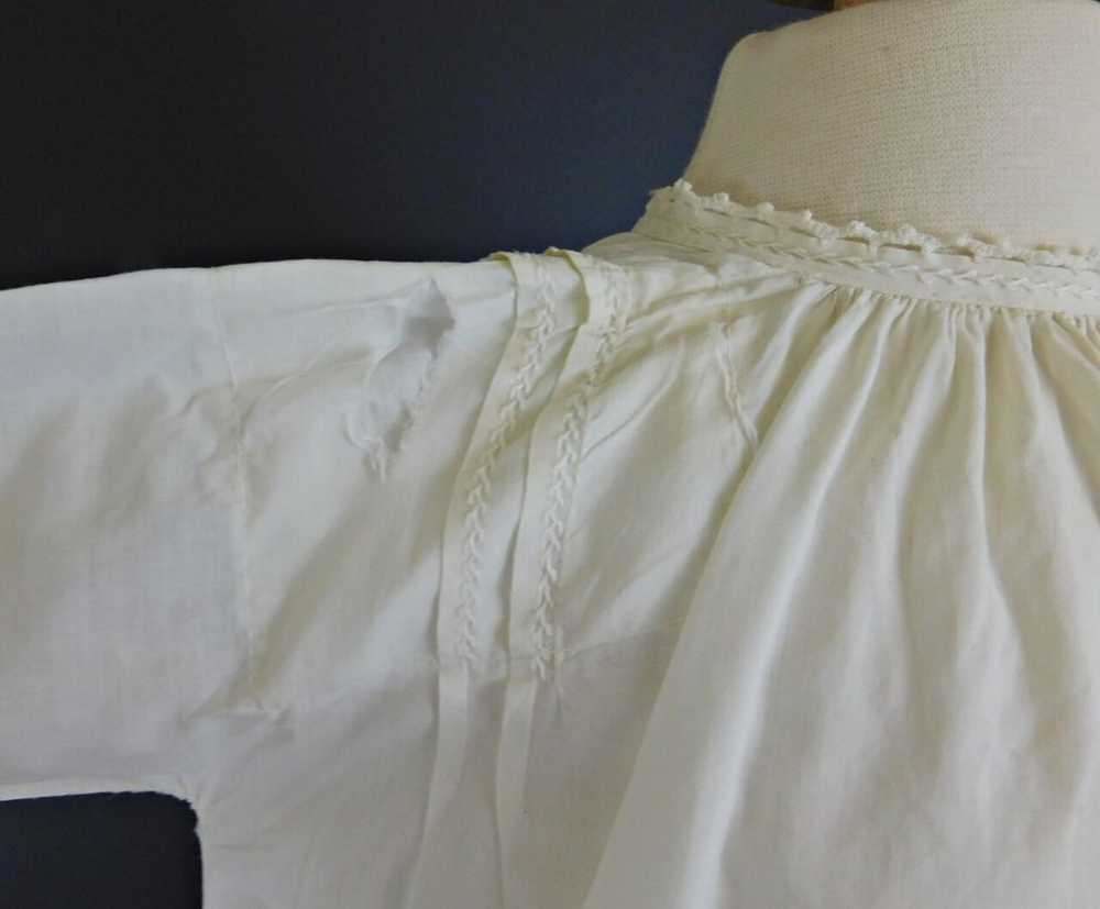 Antique Victorian Baby Dress White Cotton Gown, W… - image 8