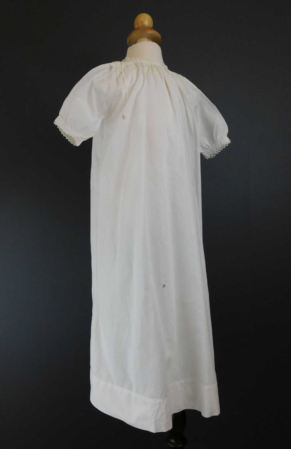 Antique Victorian Baby Dress White Cotton Gown, W… - image 9