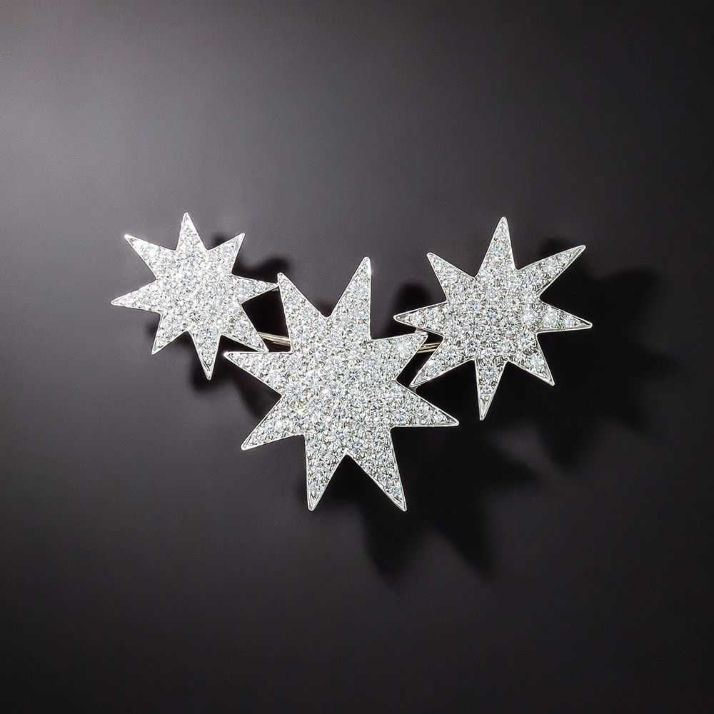 Oscar Heyman Pavé Diamond Star Brooch/Necklace - image 1