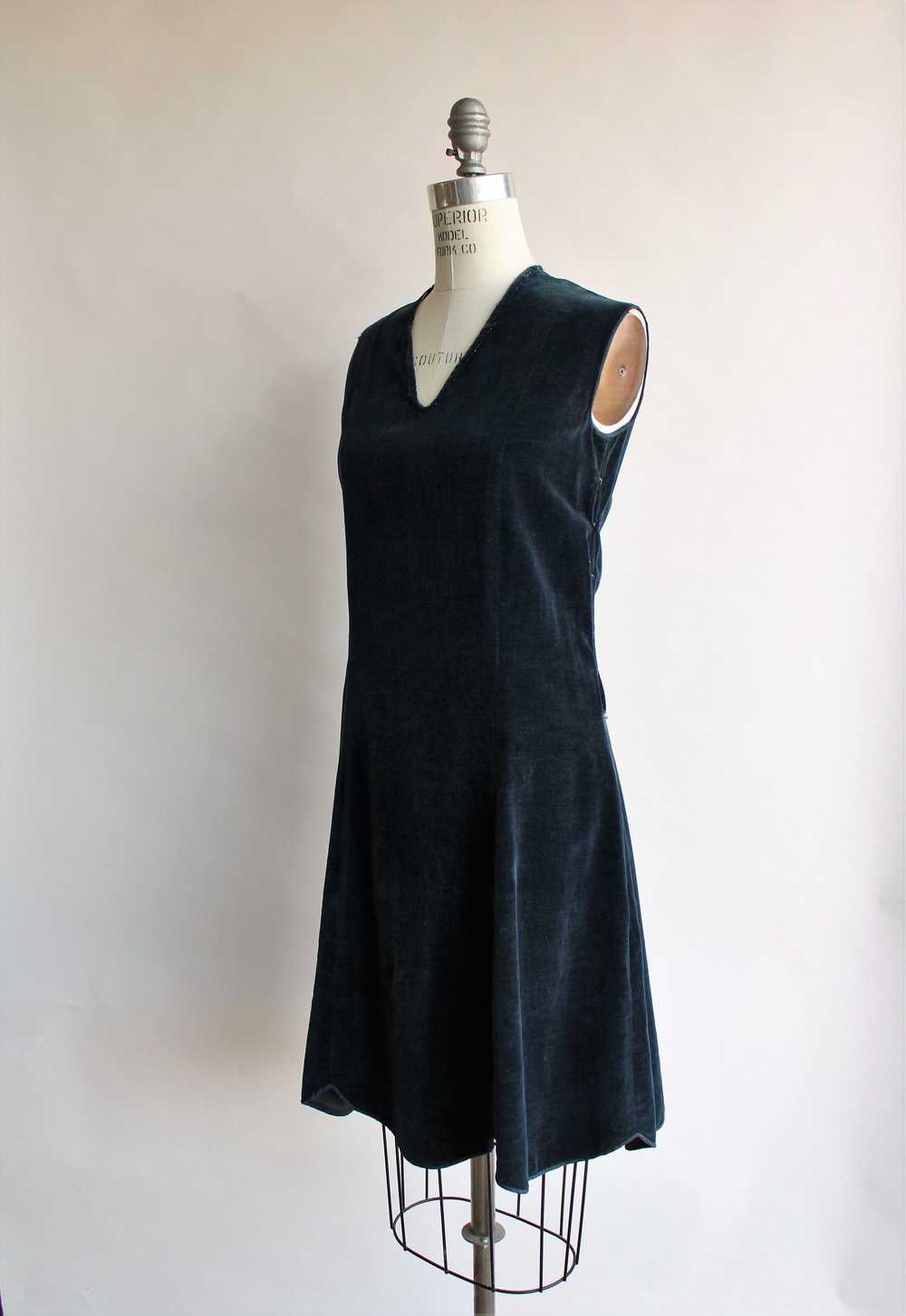 Vintage 1920s Navy Blue Velvet Dress and Bolero J… - image 6