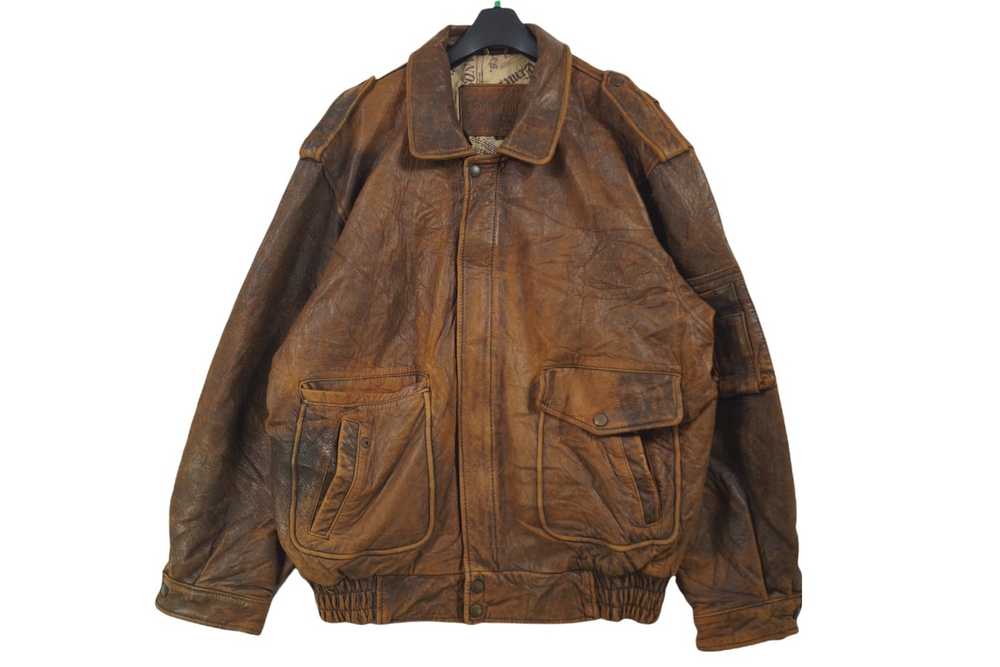 Bomber Jacket × Leather Jacket × Vintage Rare!! V… - image 1