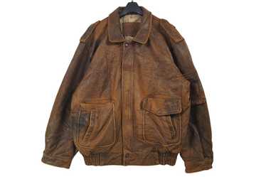 Bomber Jacket × Leather Jacket × Vintage Rare!! V… - image 1