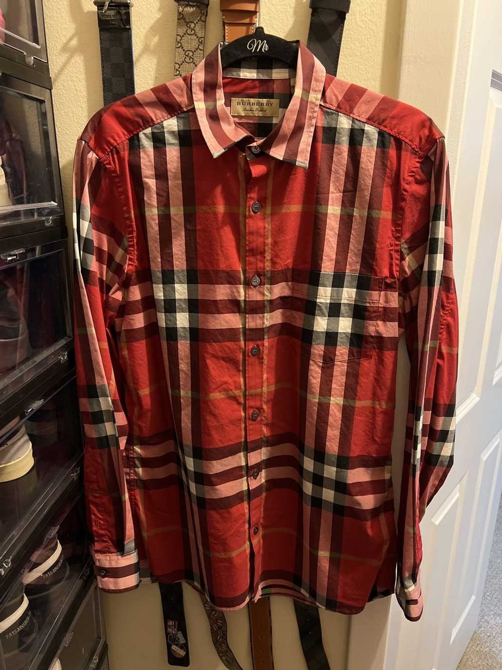 Burberry Burberry Button Up Red Check - image 2