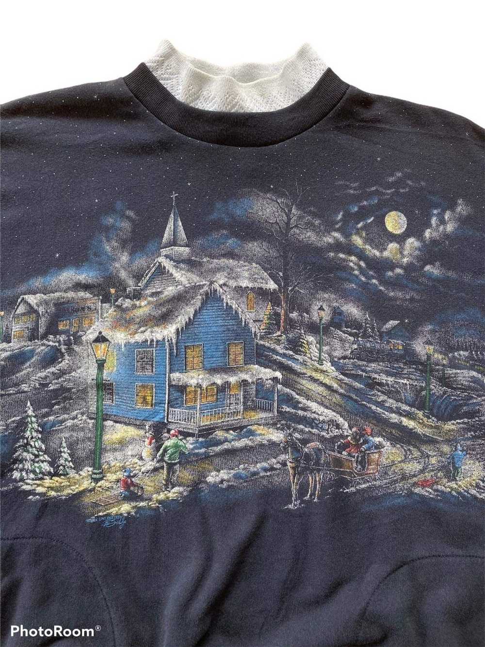 Made In Usa × Vintage NICE GRAPHIC WINTER SCENARY… - image 2