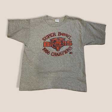 VINTAGE NFL CHICAGO BEARS SUPER BOWL TEE SHIRT EARLY 1986 SIZE MEDIUM –  Vintage rare usa