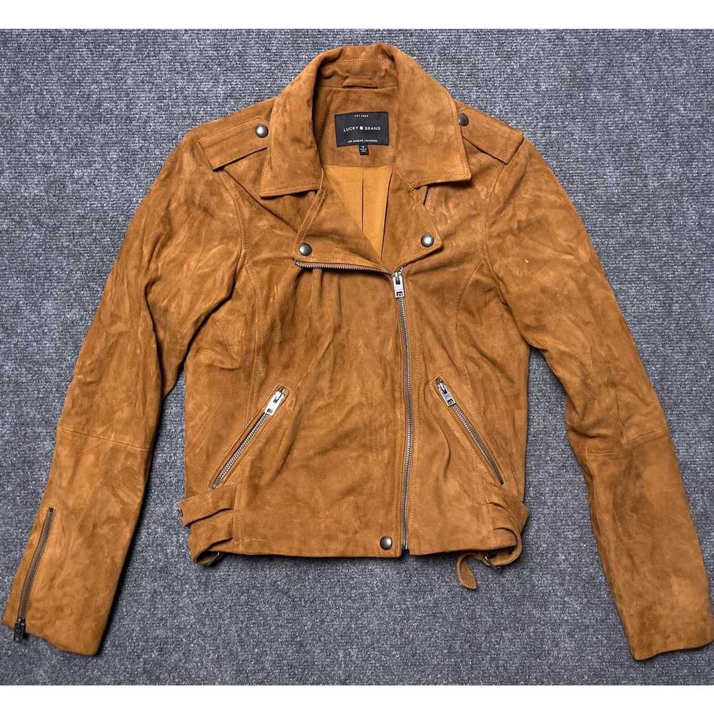 Lucky Brand Lucky Brand Brown Suede Motorcycle Ja… - image 1