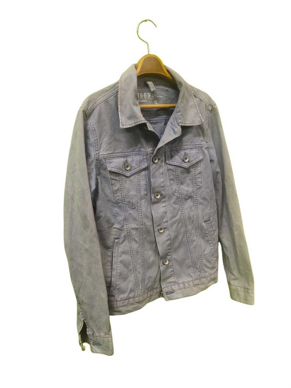 Gap × Streetwear Gap Denim Distressed Button Blue… - image 3