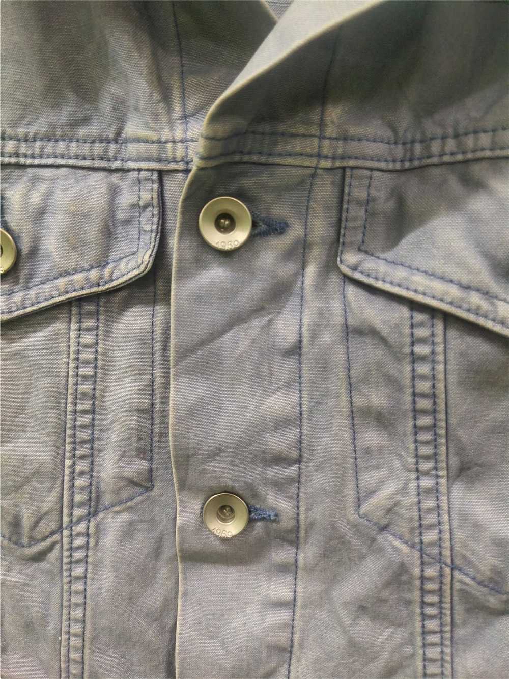 Gap × Streetwear Gap Denim Distressed Button Blue… - image 4