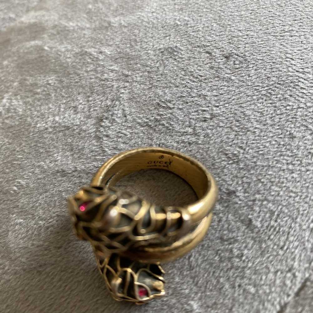 Gucci Double tiger head ring - image 5