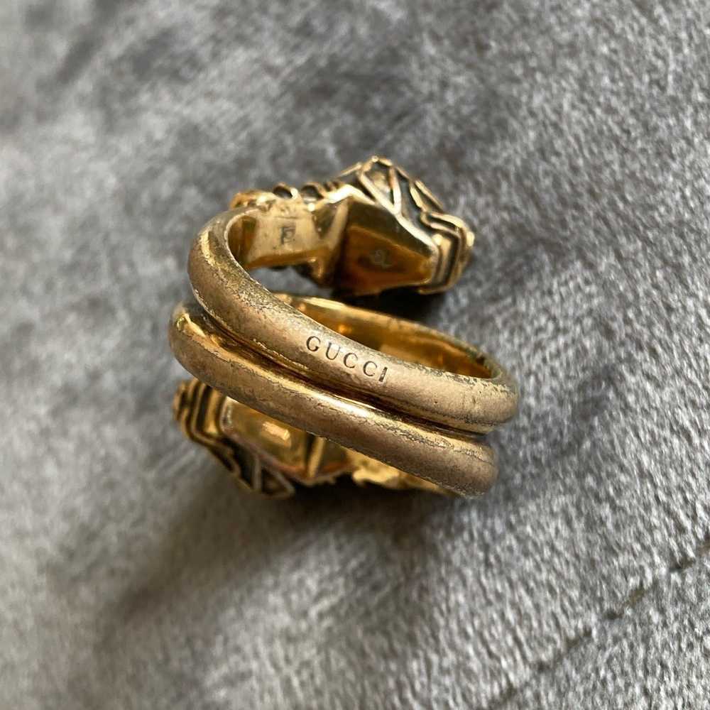 Gucci Double tiger head ring - image 6