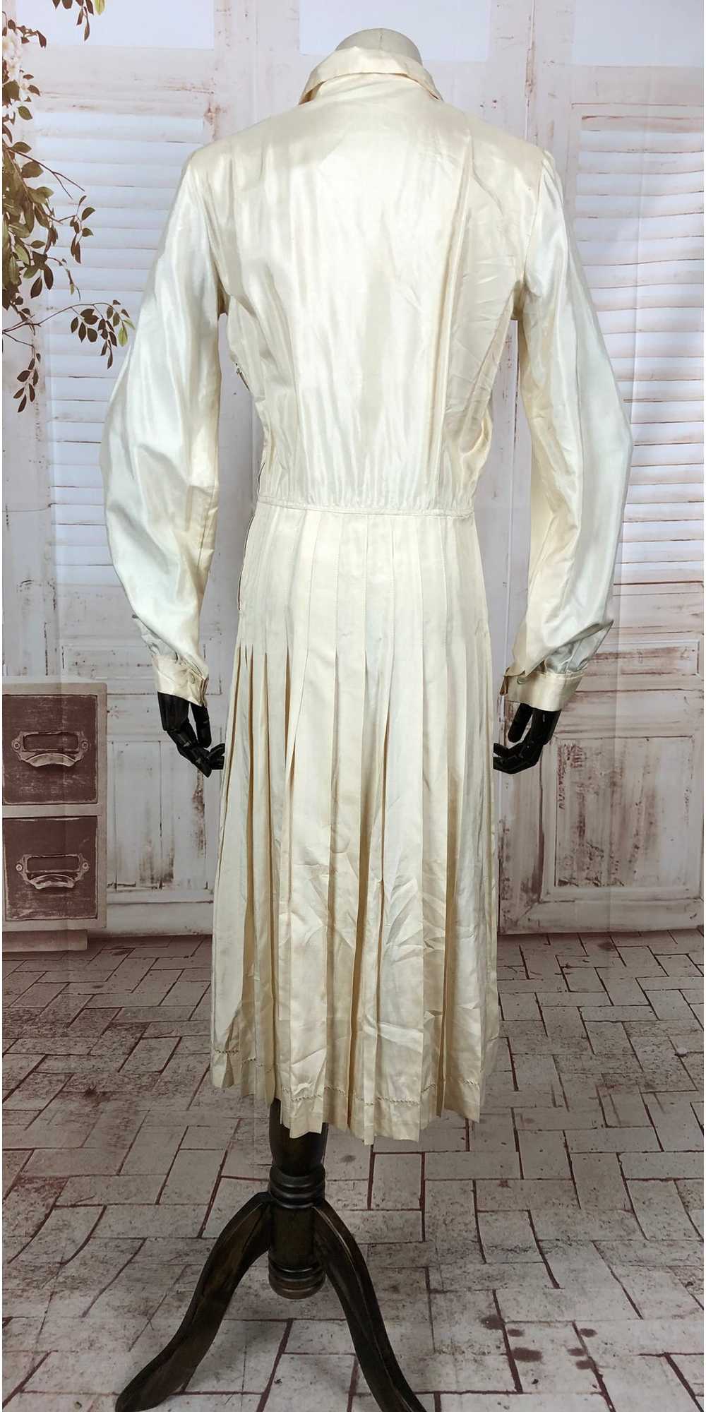 Original Vintage 1930s 30s Cream Silky Rayon Dres… - image 5
