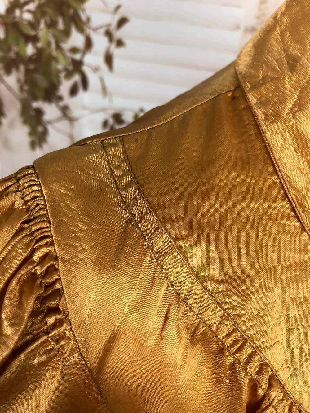 Original Vintage 1930s 30s Satin Gold Blouse With… - image 10