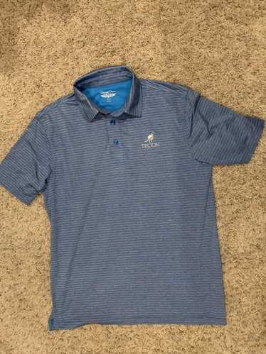 Vintage Straight Down Striped Golf Polo Shirt Men'