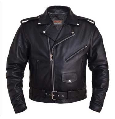 Vintage Black Classic Motorcycle Jacket #MA026K