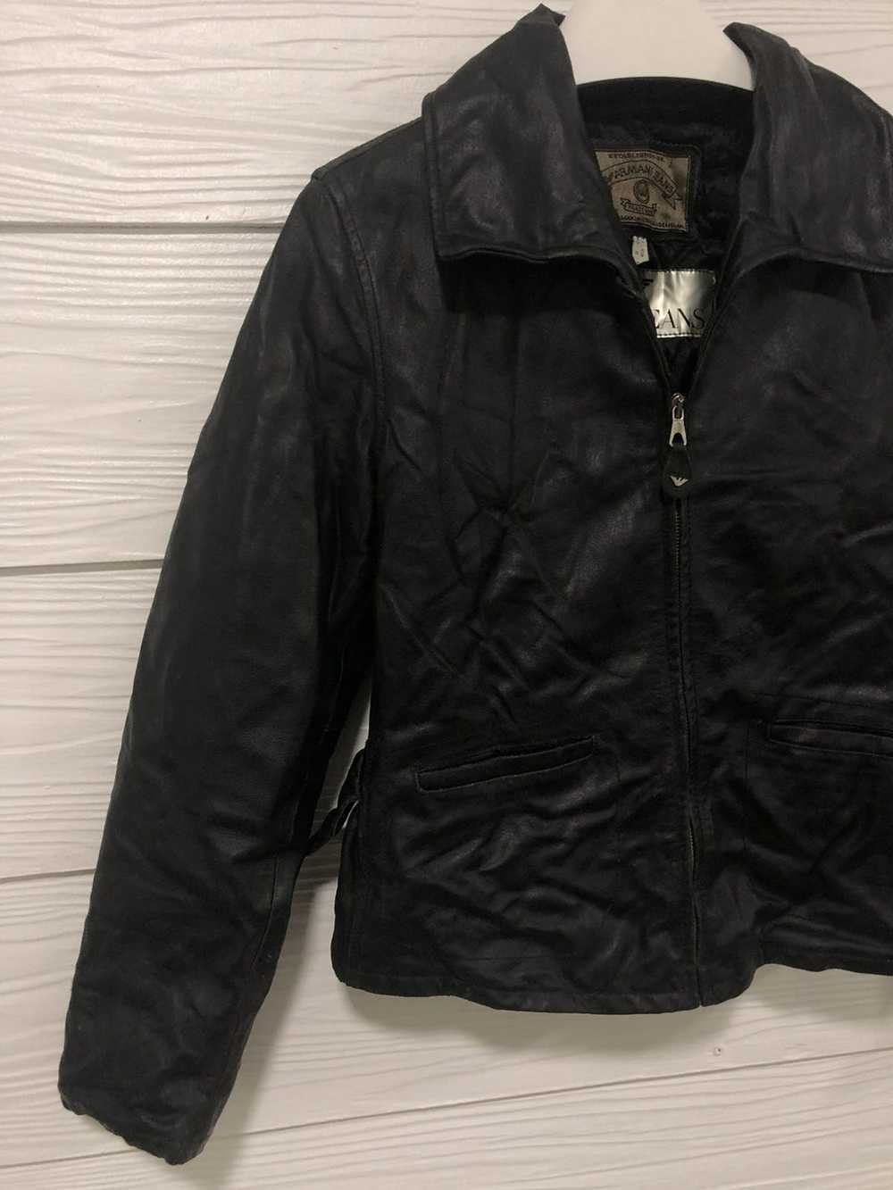Armani × Leather Jacket Armani Jeans leather jack… - image 2