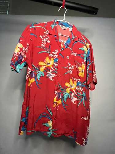 Hawaiian Shirt × Vintage Island Image Floral Print