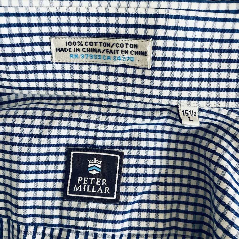 Peter Millar Navy/White Gingham 100% Cotton Butto… - image 5