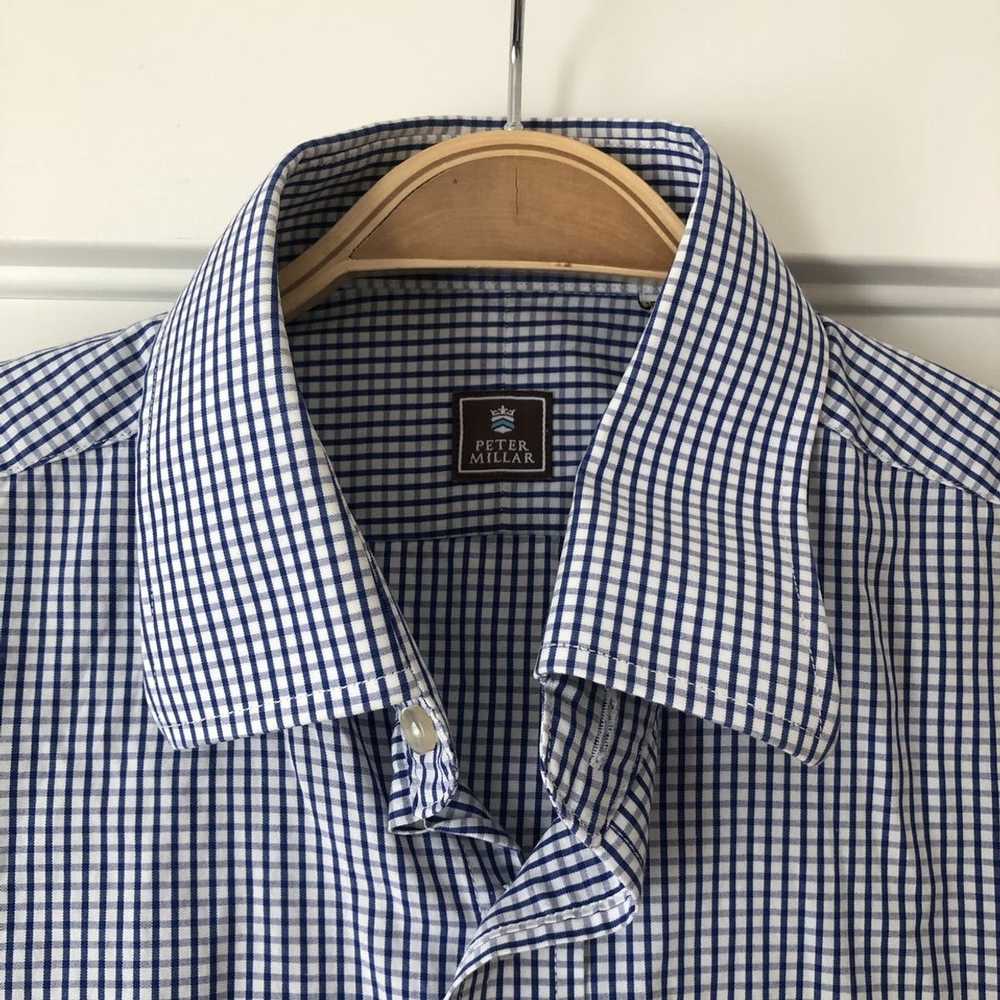 Peter Millar Navy/White Gingham 100% Cotton Butto… - image 8