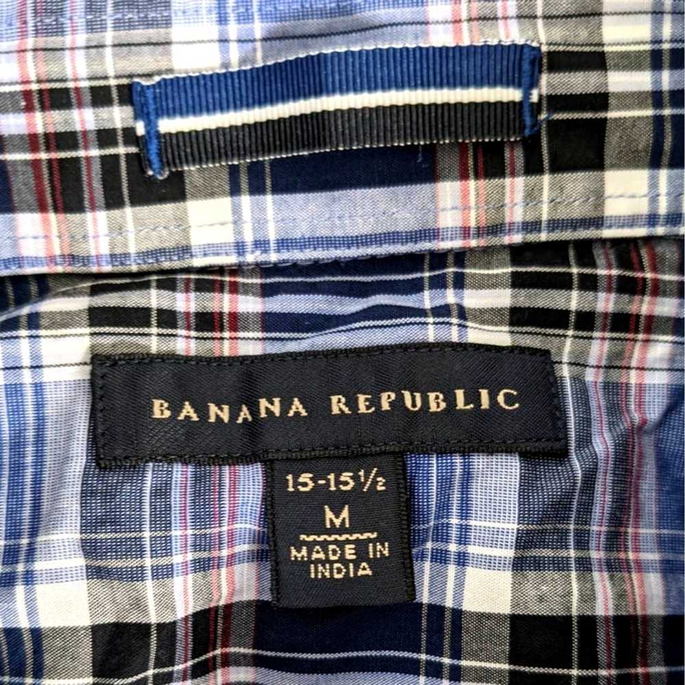 Banana Republic Banana Republic Blue Plaid Pearl … - image 4