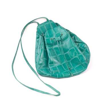 GREEN GENUINE LEATHER BUCKET BAG - image 1