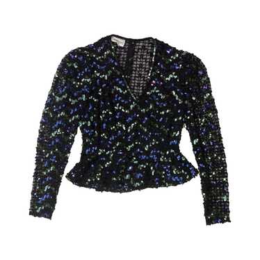 LONG SLEEVE SEQUIN BLOUSE - image 1