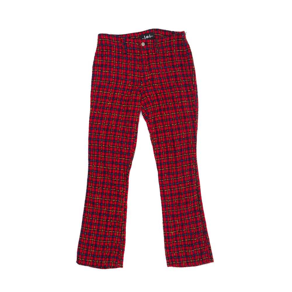 RED PLAID BELL BOTTOMS - image 1