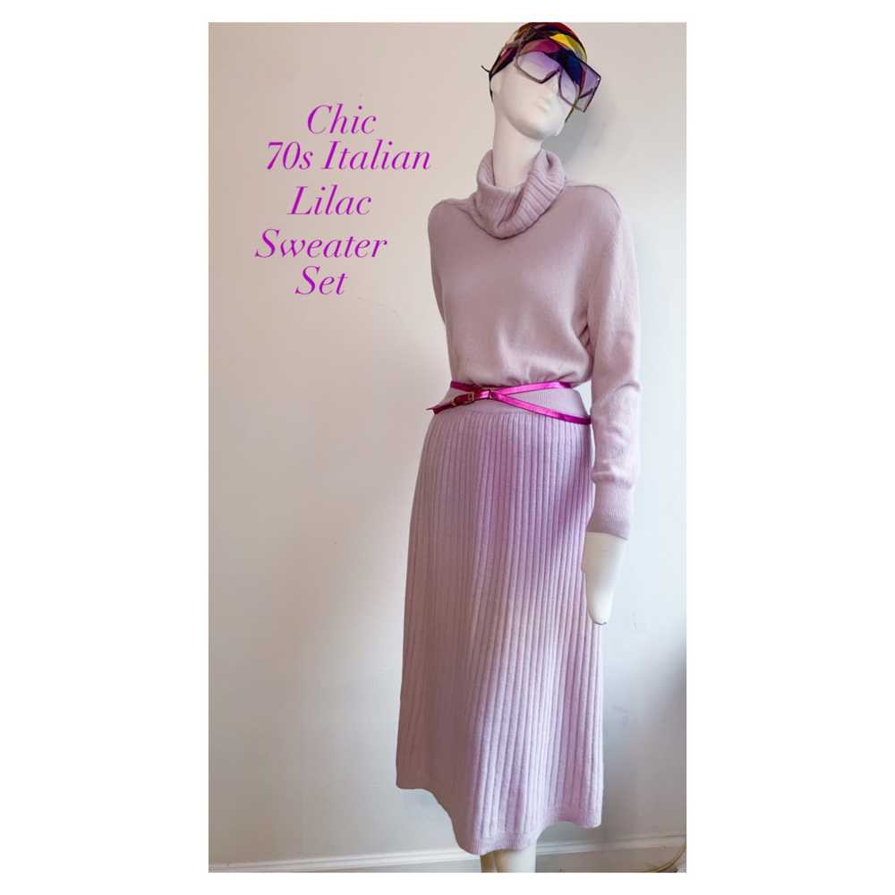 💜 70s Lilac Soft sweater set - image 1