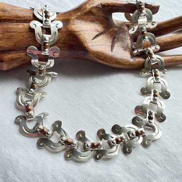 1940s Early Antonio Pineda Silver/Copper Necklace… - image 1