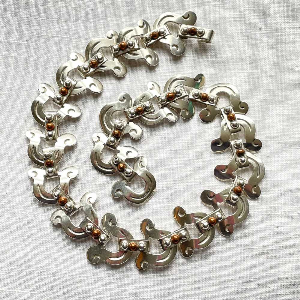 1940s Early Antonio Pineda Silver/Copper Necklace… - image 7
