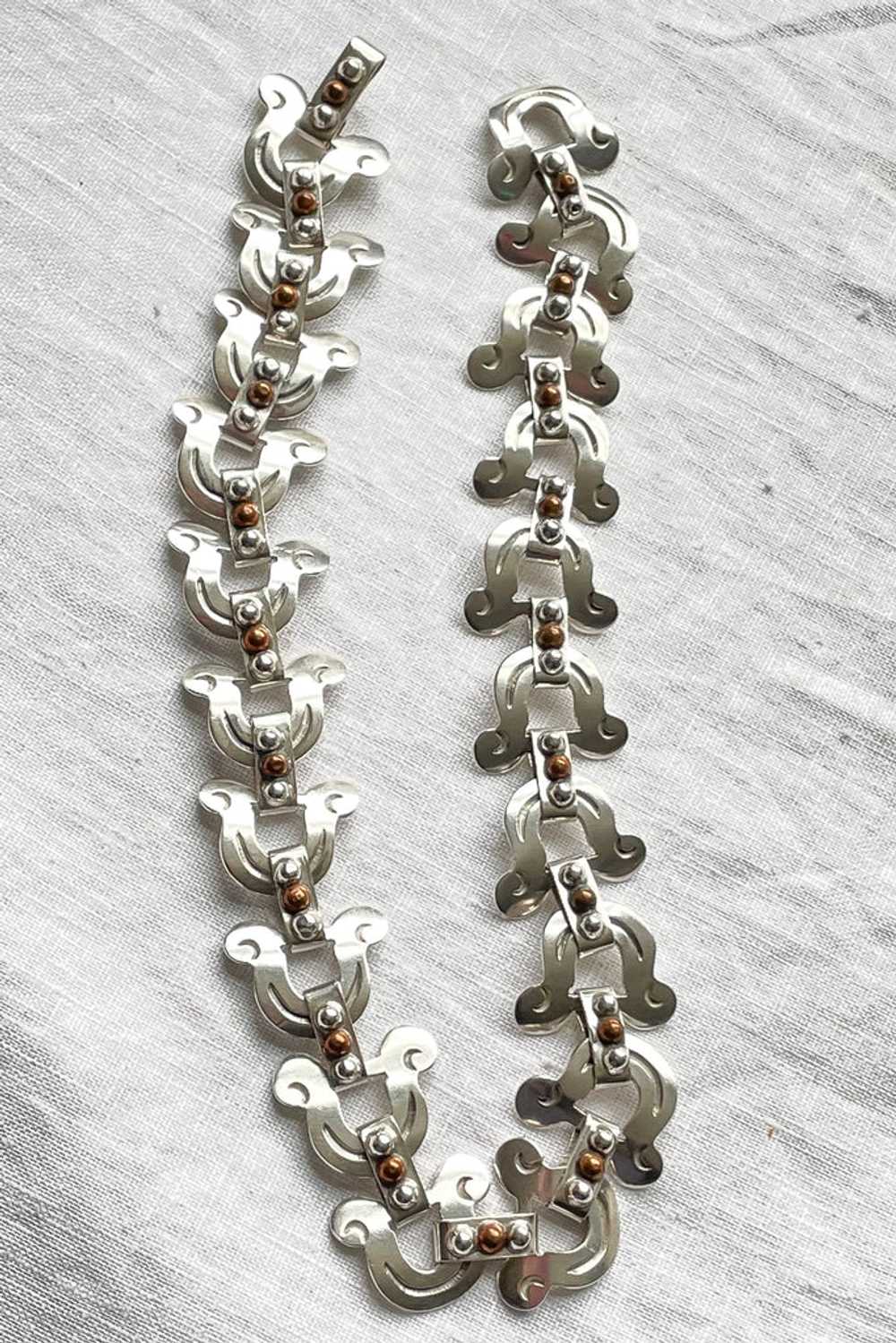 1940s Early Antonio Pineda Silver/Copper Necklace… - image 9