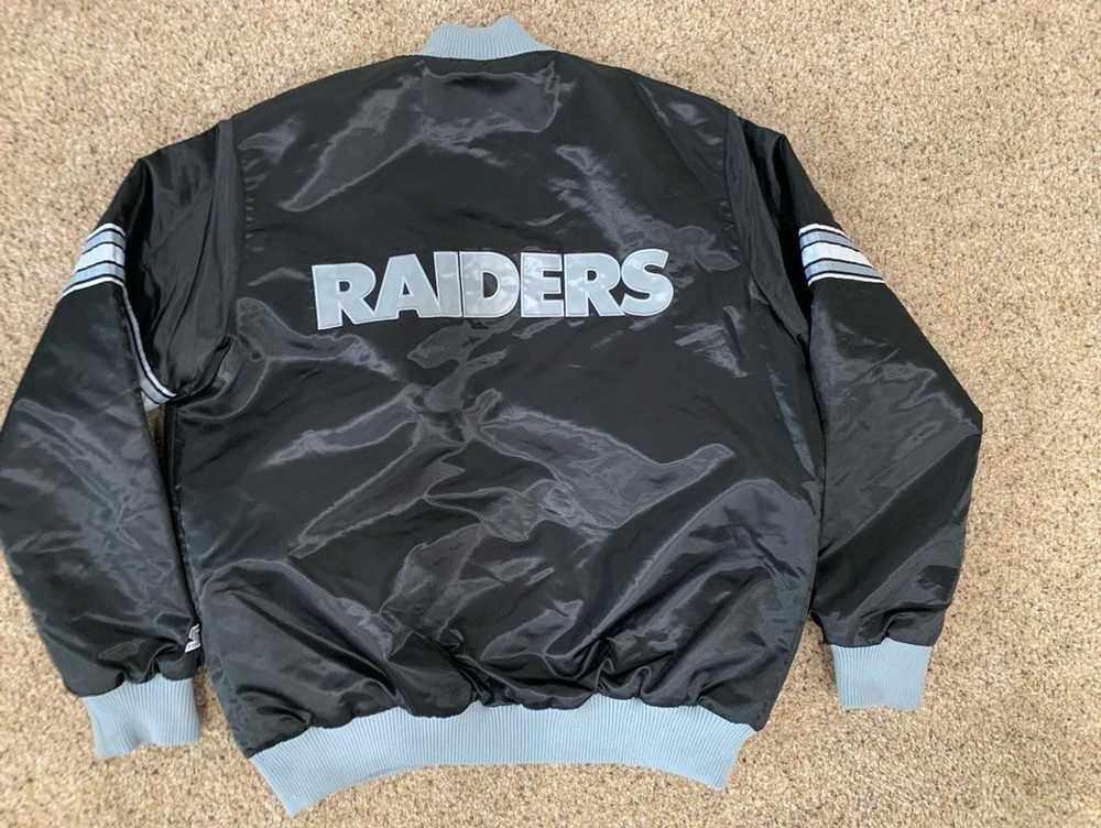 Men's Las Vegas Raiders Starter Gray/Black NFL 100 Thursday Night Lights  Quarter-Zip Breakaway Jacket