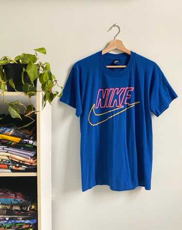 Nike × Vintage Rare 1980s Nike Neon sign Blue Tag… - image 1